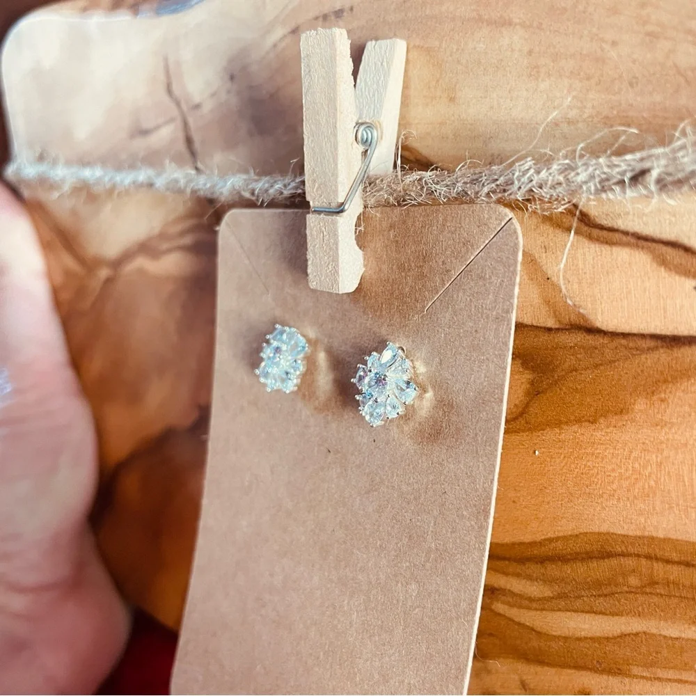 Elegant Silver Floral Earrings